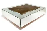 Classical coffee table by Kelvin & Philip Laverne, c. 1965, Patinated bronze, mirror glass, sold May 2013