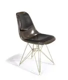 Charles and Ray Eames, Side chair, Fiberglass, vinyl, steel wire