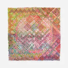Alan Shields, The Tundra, 1989, relief print in colors with paper collage on thin paper