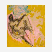Joseph Amar, Reclining Figure, 1975, mixed media on paper