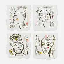 Lamar Briggs, Portraits Series, gouache, watercolor and ink on Twinrocker