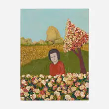 Benny Andrews, Untitled (Woman in Red Top), c. 1965, oil on paper mounted to cardboard