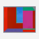 Josef Zenk, Red Room, oil on board
