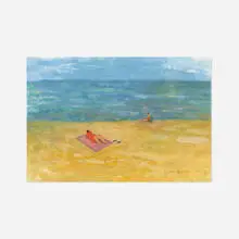 Bathers by Gershon Benjamin, 1976, gouache on paper, sold Sep 2021