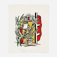 Le Puits by Fernand Léger, 1951, lithograph in colors on Arches, sold Sep 2021