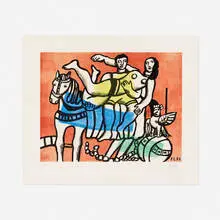 La Parade by Fernand Léger, 1953, lithograph with stencil hand-coloring, sold Sep 2021