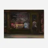 Clyde Singer, Tailors Cleaners, oil on board