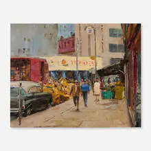 Frank Herbst, 6th Ave, NYC, oil on canvas