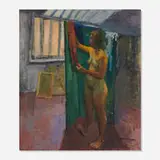 Raphael Soyer, Female Nude in an Interior, oil on canvas