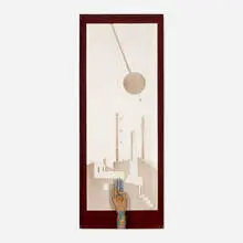 Elsie B. Driggs, Time, 1979, colored pencil on paper, mannequin hand, paint, acrylic