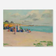 Ruth Haviland Sutton, Bathing Beach at Nantucket, oil on board