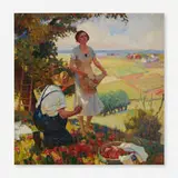Frank Herbst, Picking Apples, 1942, oil on canvas