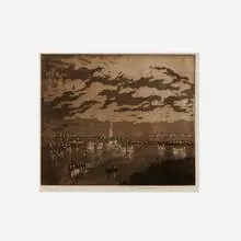 Joseph Pennell, The Bay, New York, 1922, aquatint and etching