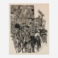 Jacob Landau, Untitled, woodcut