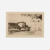 Daniel Garber, Farm Yard, 1939, etching and drypoint