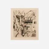 Daniel Garber, Back Yards, New Hope, 1947, etching