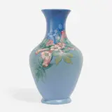 Hudson vase with trumpet flowers by Hester Pillsbury for Weller Pottery, sold Aug 2023