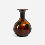 Experimental Standard Glaze / Mahogany Glaze vase with daisies by Harriet Elizabeth Wilcox for Rookwood Pottery, 1898, glazed earthenware, sold Aug 2023