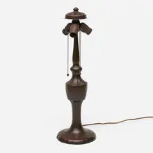 Table lamp base by Handel, c. 1910, patinated bronze, sold Aug 2023