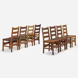 Ladderback chairs model 306 1/2, set of eight by Gustav Stickley, sold Aug 2023