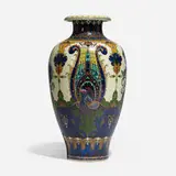 Monumental floor vase with peacocks and poppies by T.K.L. Sluyterman for Rozenburg, sold Aug 2023