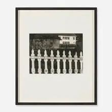Paul Strand, The White Fence, Port Kent, 1916, hand-pulled dust-drain photogravure