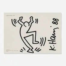 Keith Haring, Untitled (postcard), 1988, felt-tip pen on cardstock