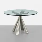 Vittorio Introini, dining table, 1972, cast aluminum, glass