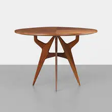 Ico Parisi, dining table, c. 1965, ribbon mahogany