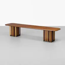 Artona coffee table by Afra & Tobia Scarpa, c. 1975, maple burl, rosewood, birch, beech, oak, fruitwood, sold Sep 2013