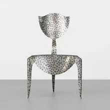Paris chair by André Dubreuil, 1988, flame decorated and welded steel, sold Sep 2013