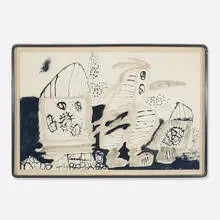 Happy Gardener by Lucebert, 1961, gouache and watercolor on paper, sold Sep 2013