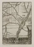 Horace Asher Brodzky, Untitled, 1885-1969) STREET WITH TREES Etching