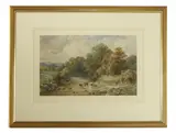 Samuel Henry Baker, Untitled, Samuel Henry Baker (1824-1909) CATTLE IN A RIVER LANDSCAPE Watercolour 26cm x 40cm