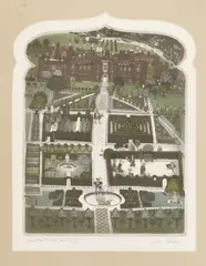 Graham Clarke, Untitled, b.1941) HAMPTON TENNIS COURT; THE WOODEN 'O' Two etchings with aquatint