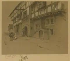 Cecil Aldin, Untitled, NEAR BATH Coloured print from 'Old Inns'