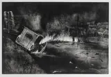 Kim Berman, State of Emerging III, South Africa under Siege  image:60 x 89.7cm (23 5/8 x 35 5/16in)., drypoint etching and monoprint on paper