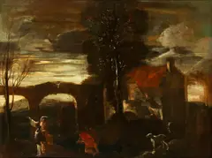 Italian School, Latona and the Frogs, oil on canvas