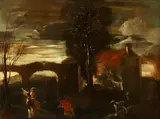 Latona and the Frogs by Italian School, oil on canvas, sold Mar 2023