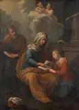 German School, The Education of the Virgin, oil on canvas
