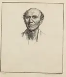 Paul Drury, A Man of Fifty, Etching, 1928, on laid paper