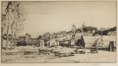 Malcolm Osborne, Semur, Etching and drypoint, 1937, on wove
