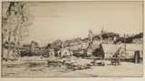 Malcolm Osborne, Semur, Etching and drypoint, 1937, on wove