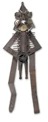 Gonçalo Mabunda, Metal Figure, clock face, speed meter, ammeter and welded metal