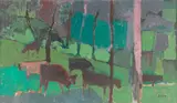 Cattle by Earl George Alexander Eugene Douglas Haig, oil on canvas, sold Dec 2023