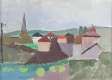 Village in Bavaria by Earl George Alexander Eugene Douglas Haig, oil on canvas, sold Dec 2023