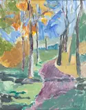 River road by Earl George Alexander Eugene Douglas Haig, oil on canvas, sold Dec 2023