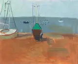 Boats on a beach by Earl George Alexander Eugene Douglas Haig, oil on canvas, sold Dec 2023