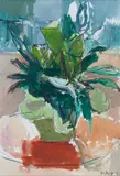 Plant pot by Earl George Alexander Eugene Douglas Haig, mixed media on paper, sold Dec 2023