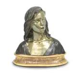 Raoul François Larche, French patinated bronze bust, early 20th century, patinated bronze